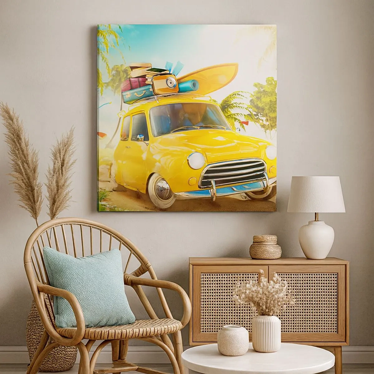 Cuadro sobre lienzo - Impresión de Imagen - Un viaje para más de una sonrisa - 30x30 cm