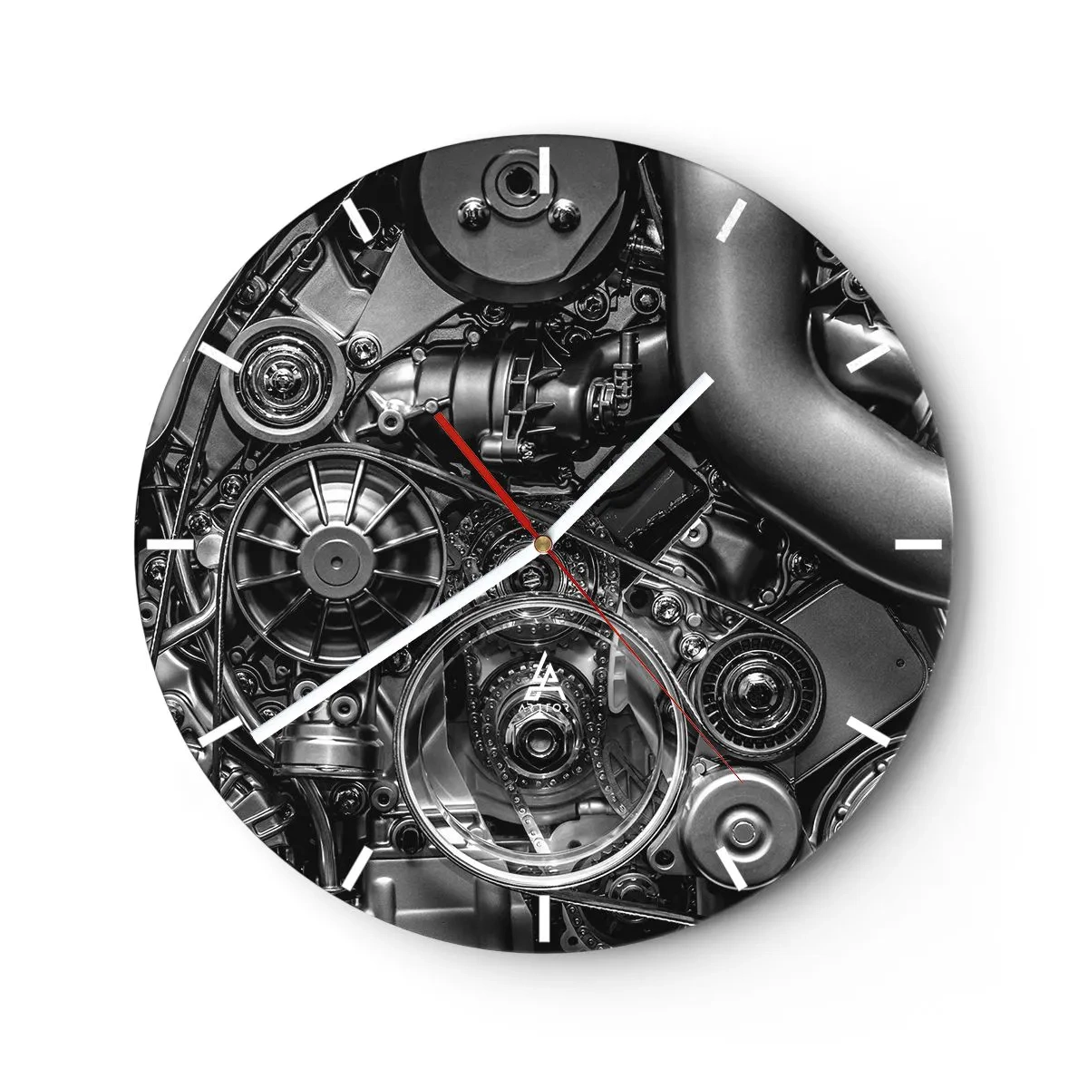 Reloj de pared - Reloj de vidrio - La poesía de la mecánica - 40x40 cm