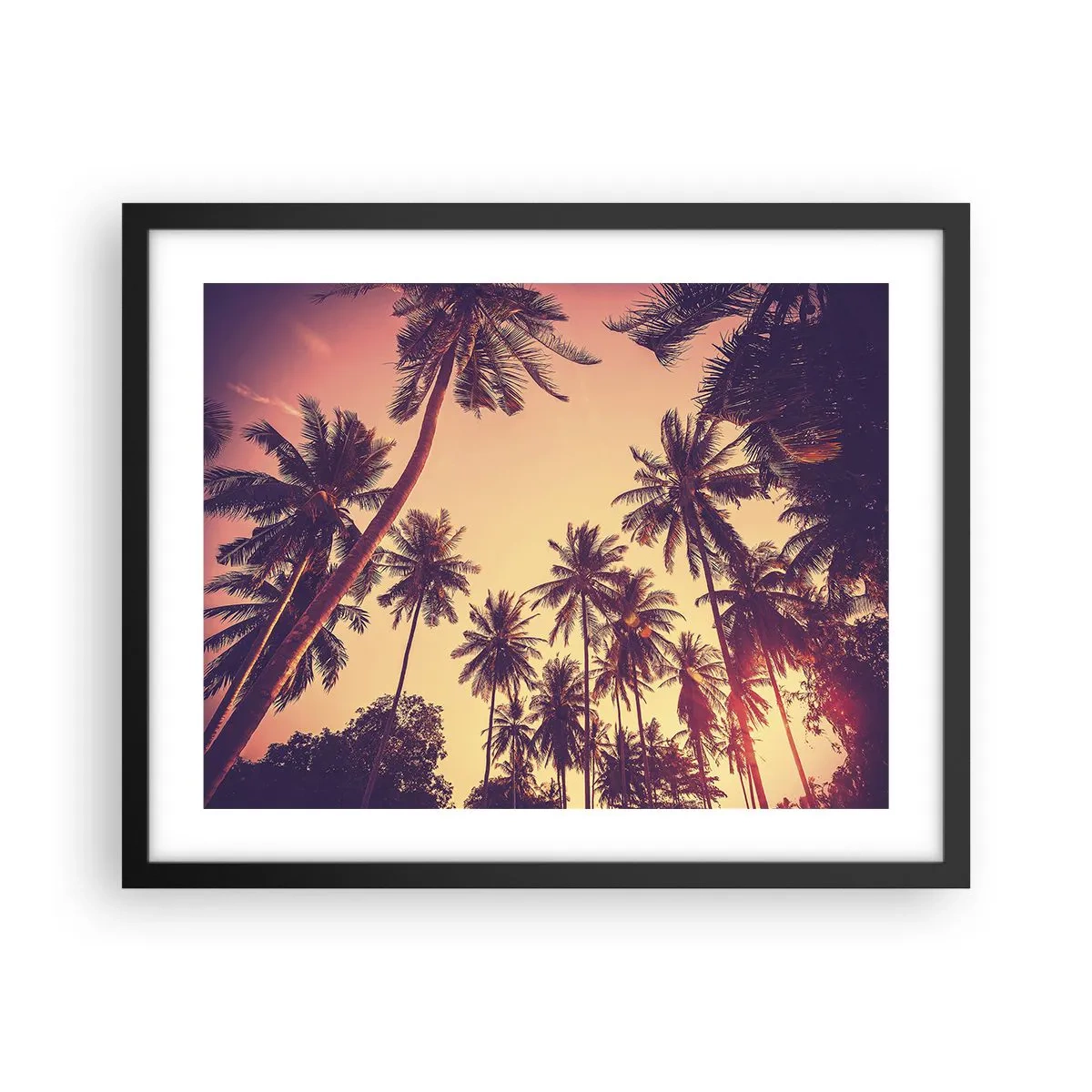 Póster en marco negro - Variante tropical - 50x40 cm
