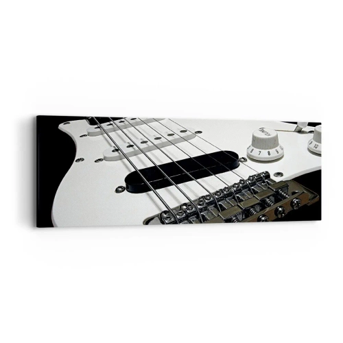 Cuadro sobre lienzo - Impresión de Imagen - Oculto en blanco está el sonido - 90x30 cm