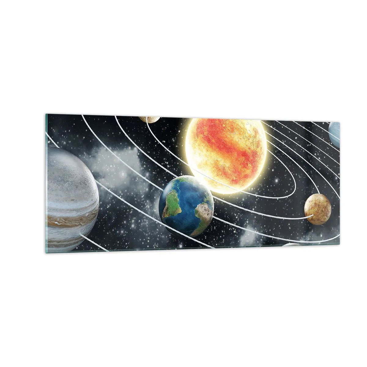 Cuadro sobre vidrio - Impresiones sobre Vidrio - Danza cósmica - 100x40 cm