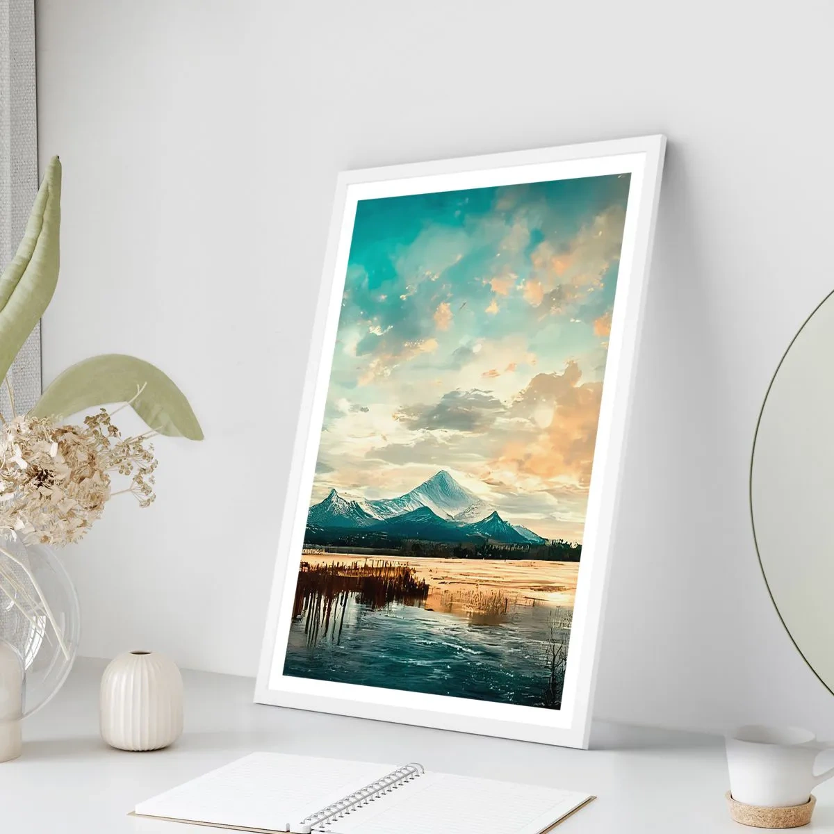 Póster en marco blanco - Bajo la protección del cielo - 50x70 cm