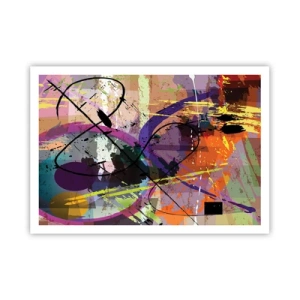 Póster - Un patrón abstracto colorido con líneas y formas dinámicas. - 100x70cm - Siempre hay más de un camino - Decoración de pared moderna para salón y dormitorio ARTTOR