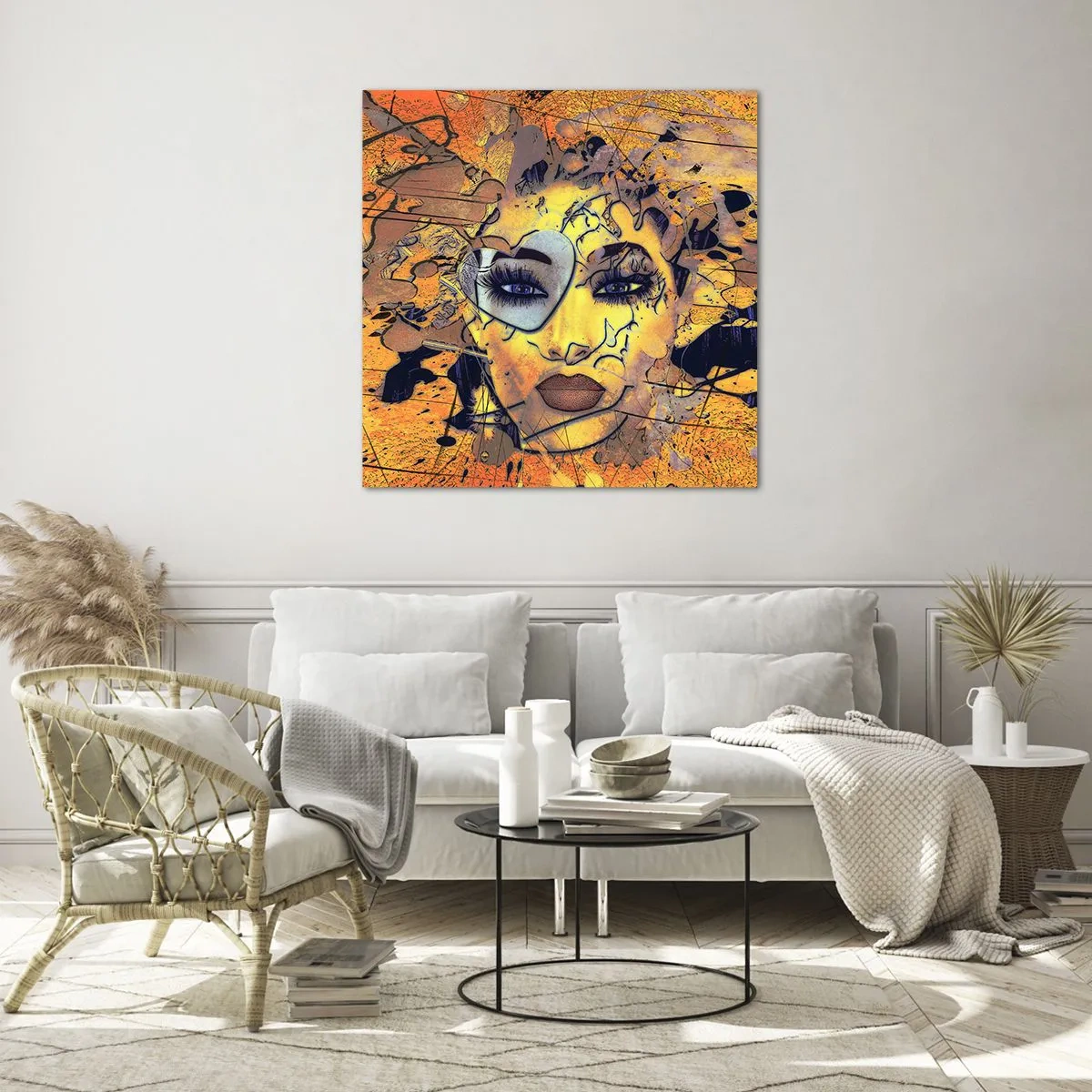 Cuadro sobre vidrio - Impresiones sobre Vidrio - La belleza del sol - 70x70 cm