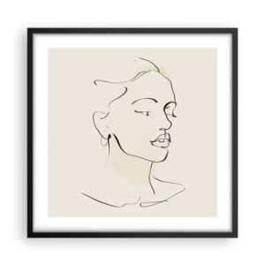 Póster en marco negro - Líneas que muestran seguridad - 50x50 cm