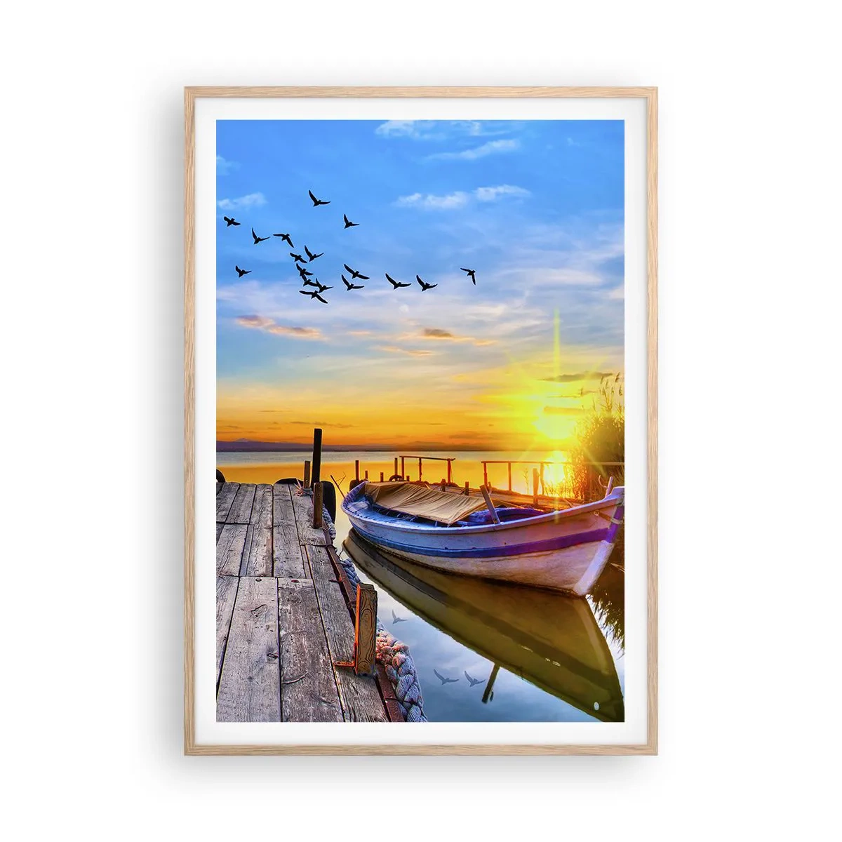 Póster en marco roble claro - Adiós, hasta mañana - 70x100 cm