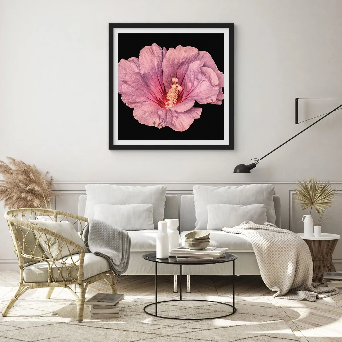 Póster en marco negro - Directo al corazón - 50x50 cm