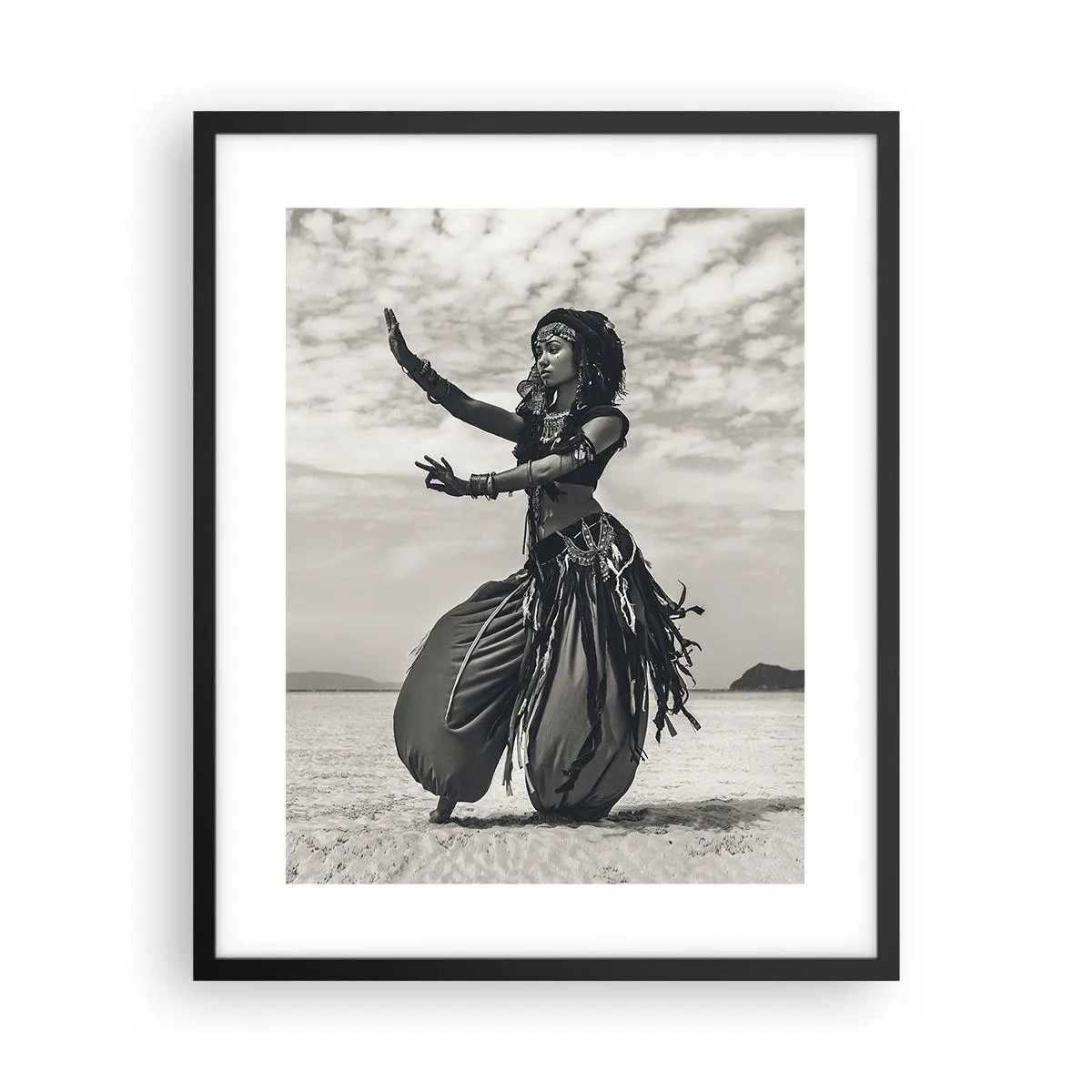 Póster en marco negro - Danza de las Islas del Sur - 40x50 cm