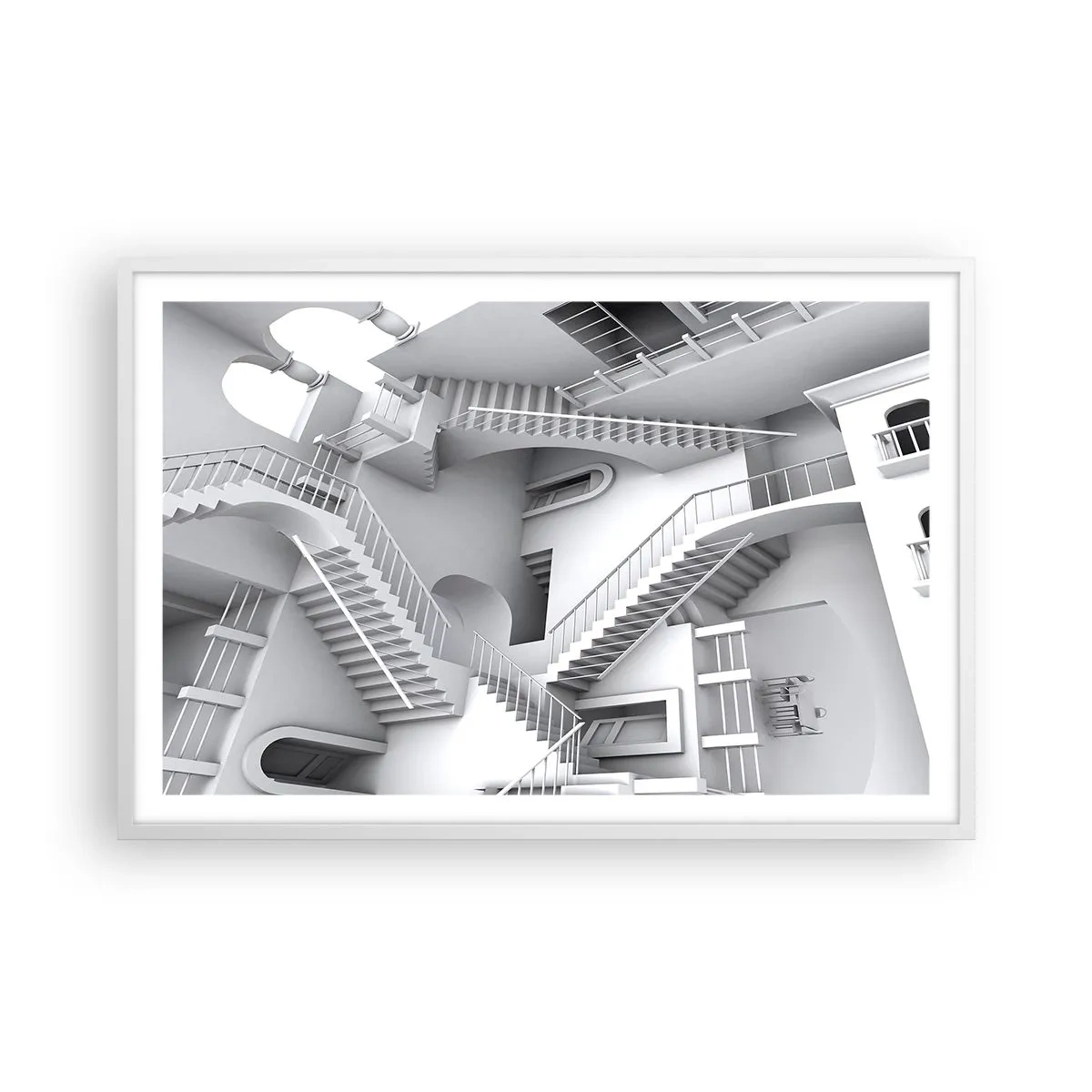 Póster en marco blanco - Paradojas del espacio - 91x61 cm