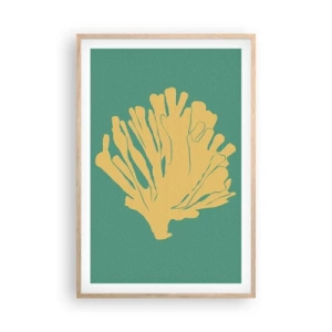 Póster en marco roble claro - Arbusto de un bosque submarino - 61x91 cm