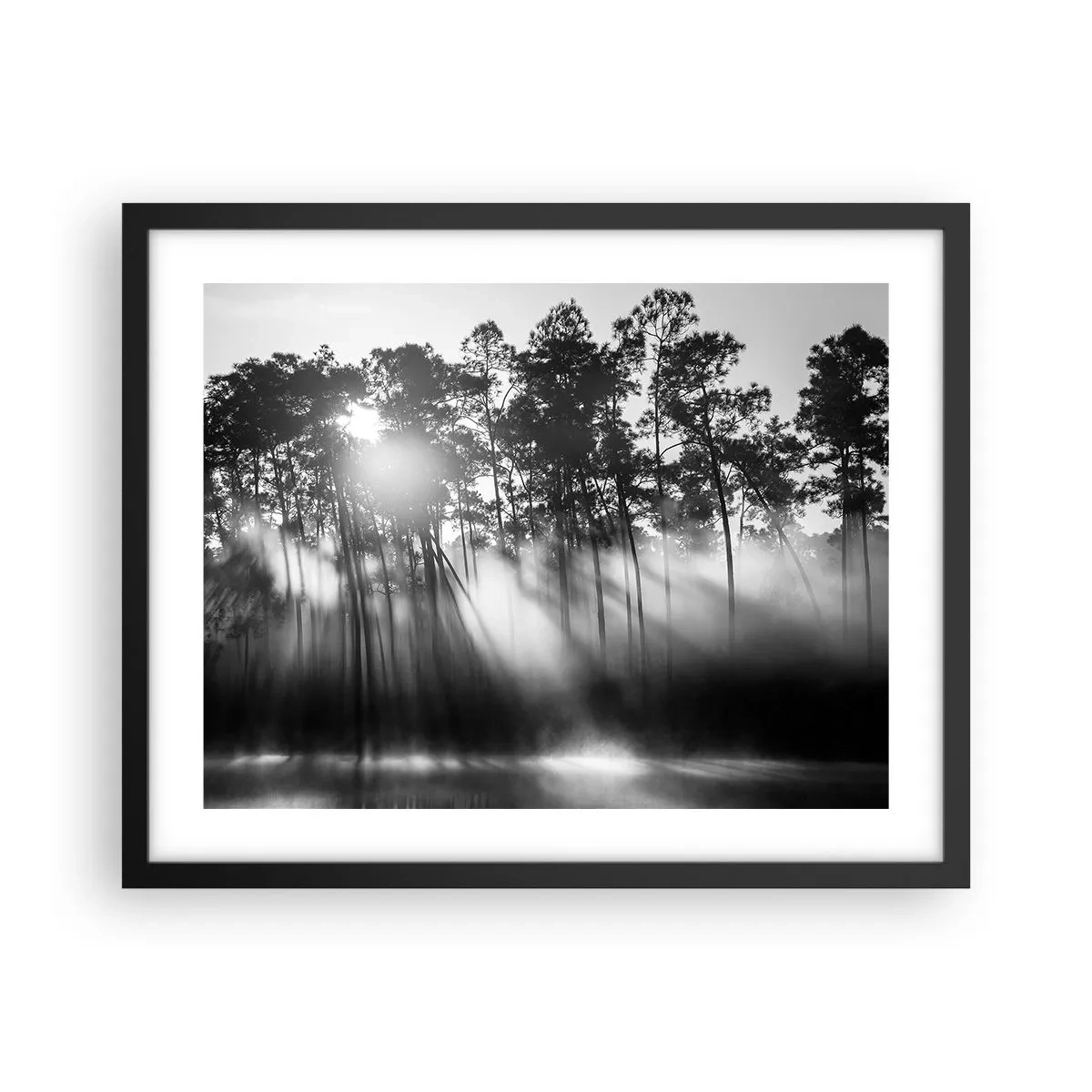 Póster en marco negro - Sol imparable - 50x40 cm