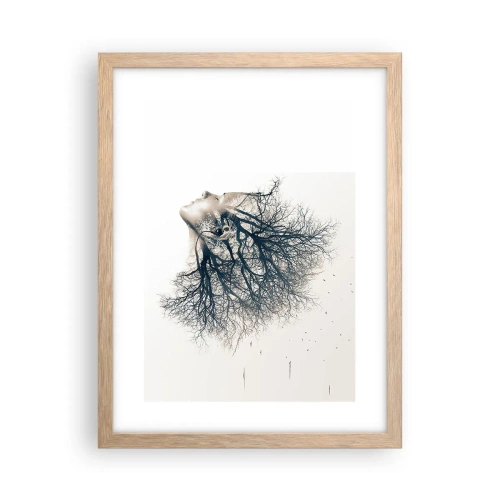 Póster en marco roble claro - Escuchando el susurro de un árbol - 30x40 cm