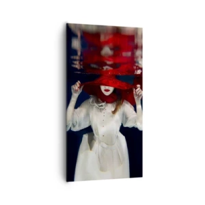 Cuadro sobre lienzo - Impresión de Imagen - Blanco y rojo - 65x120 cm