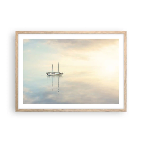 Póster en marco roble claro - En un mar de silencio - 70x50 cm