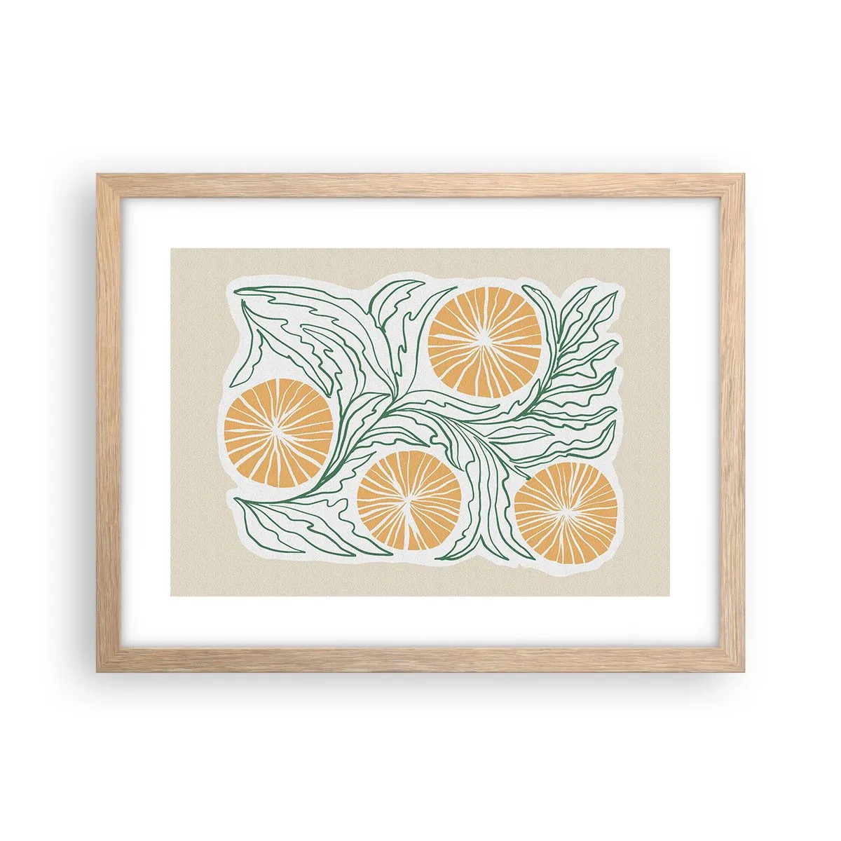 Póster en marco roble claro - Étnico con un toque de abstracción - 40x30 cm