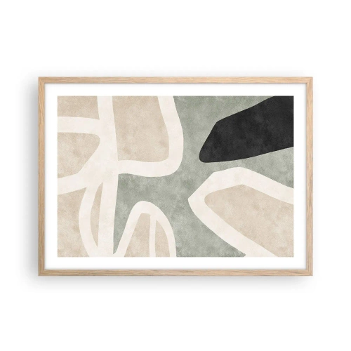Póster en marco roble claro - Composición con un toque negro - 70x50 cm