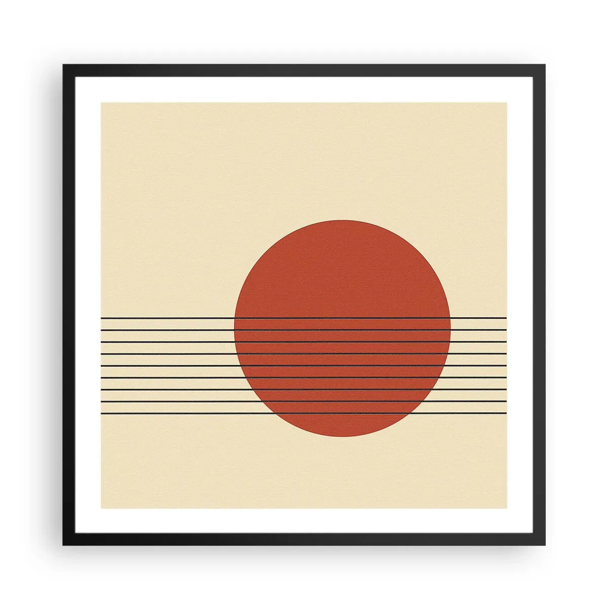 Póster en marco negro - Cruzando el círculo - 60x60 cm