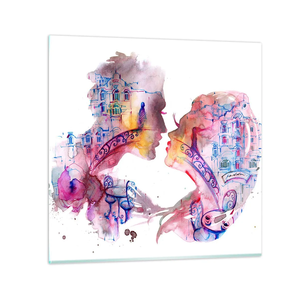 Cuadro sobre vidrio - Impresiones sobre Vidrio - Un puente secreto de suspiros - 40x40 cm