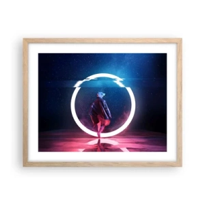 Póster en marco roble claro - Entre mundos - 50x40 cm
