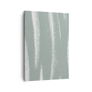 Cuadro sobre lienzo - Impresión de Imagen - Ondas invernales en tonos menta y blanco. - 50x70cm - Abstracción invernal - Decoración de pared moderna para salón y dormitorio ARTTOR