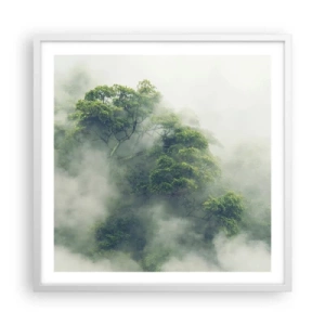 Póster en marco blanco - Envuelto en niebla - 60x60 cm