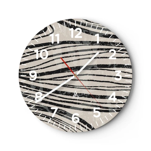 Reloj de pared - Reloj de vidrio - Salpicadura de líneas - 40x40 cm