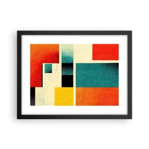Póster en marco negro - Abstracción geométrica - buena energía - 40x30 cm
