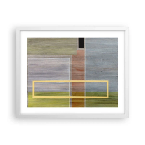 Póster en marco blanco - Recto y tranquilo - 50x40 cm