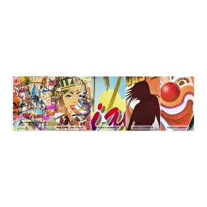 Muestra de fotomural autoadhesivo Deluxe Sticker - Recuerdos de las vacaciones - Pintada, Mural, collage de pintura - 100x30 cm