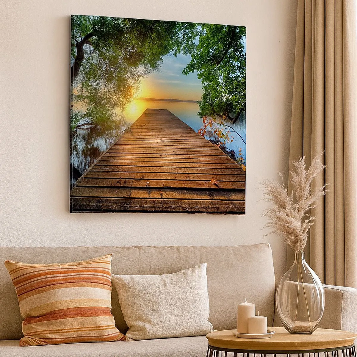 Cuadro sobre lienzo - Impresión de Imagen - Tómate tu tiempo, siéntate - 30x30 cm