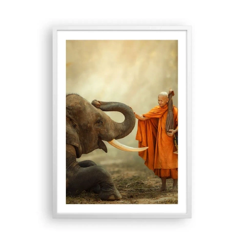 Póster en marco blanco - Un encuentro en un viaje - 50x70 cm