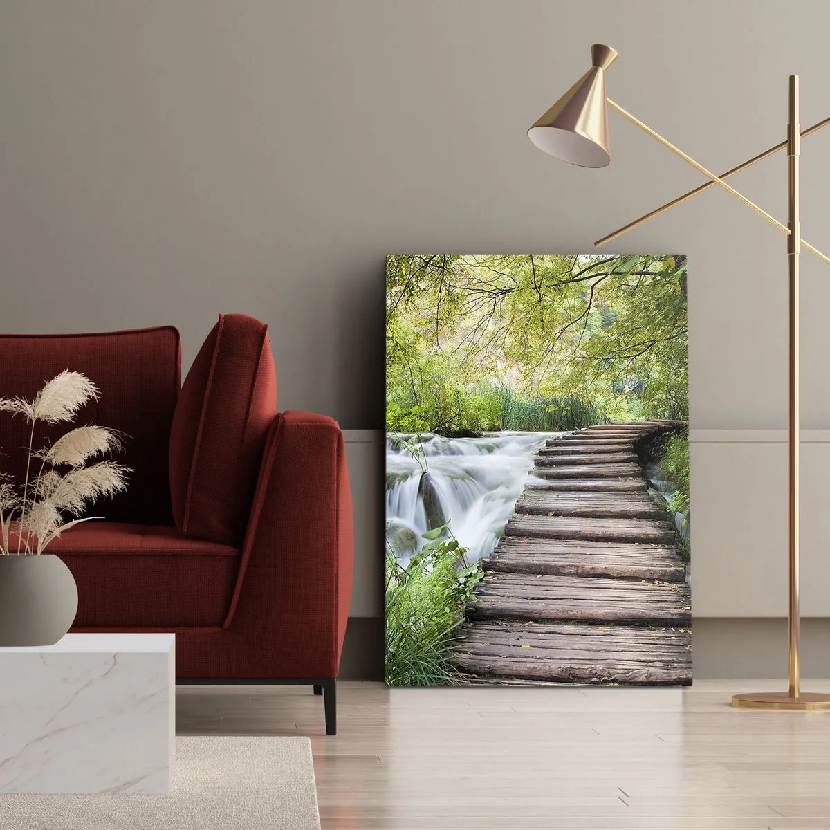 Cuadro sobre lienzo - Impresión de Imagen - No es agua silenciosa en absoluto - 45x80 cm