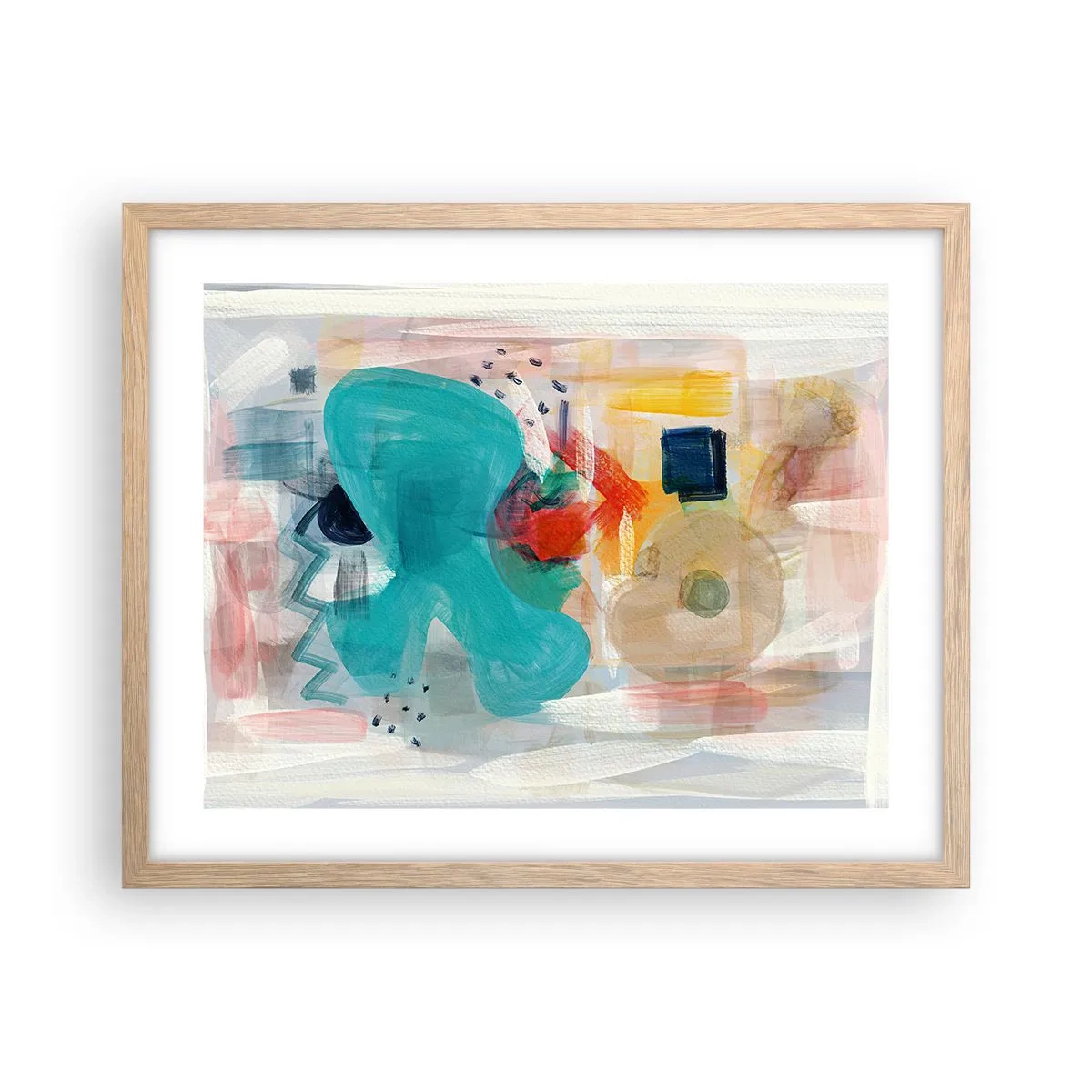 Póster en marco roble claro - Un juego de colores - 50x40 cm