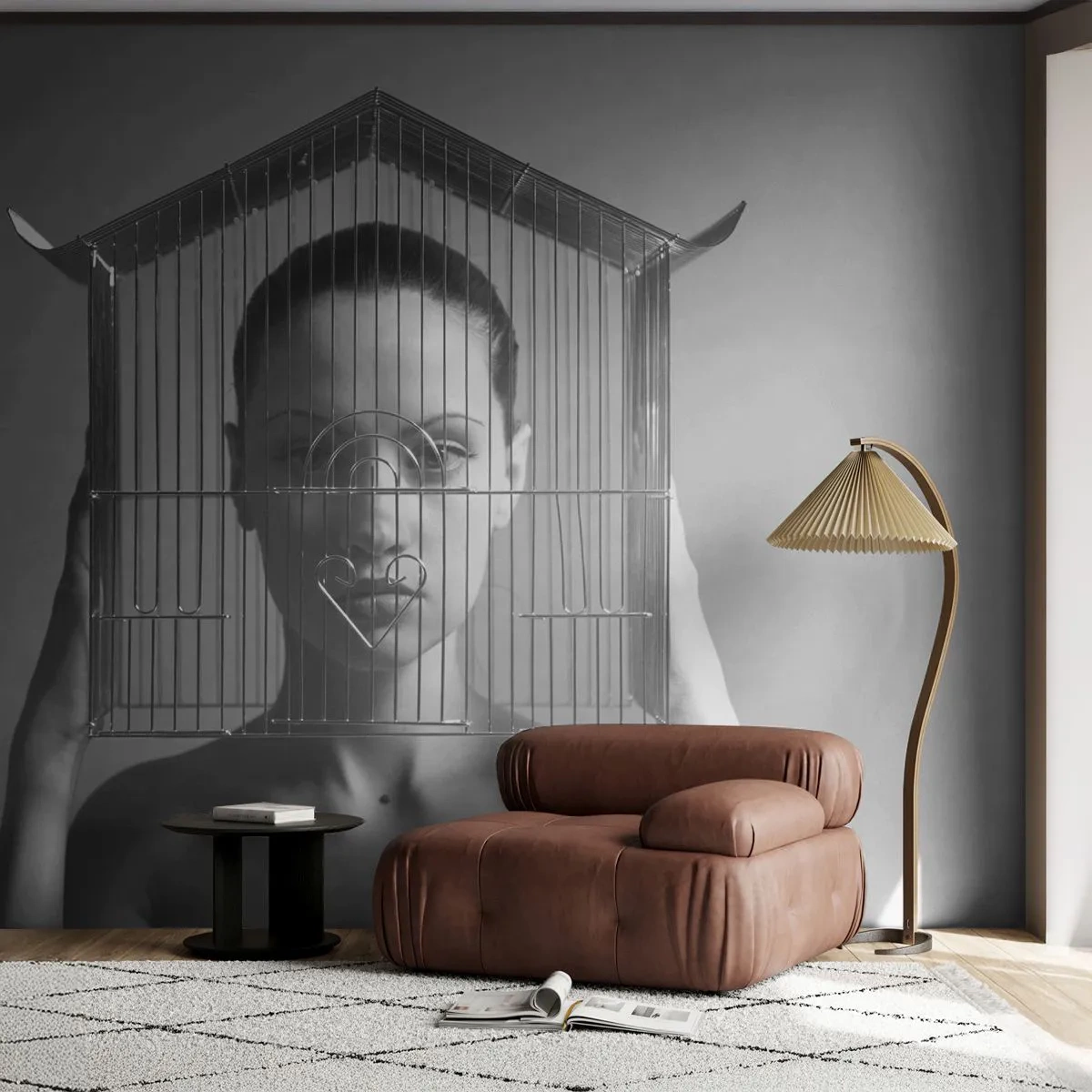 Fotomural Premium Sand - Un retrato algo surrealista - Mujer, Pedazo, Modelo - 300x210 cm