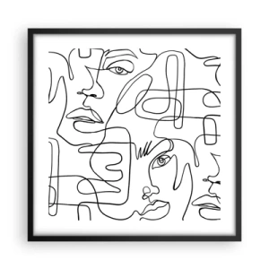 Póster en marco negro - Entre emociones enredadas - 50x50 cm