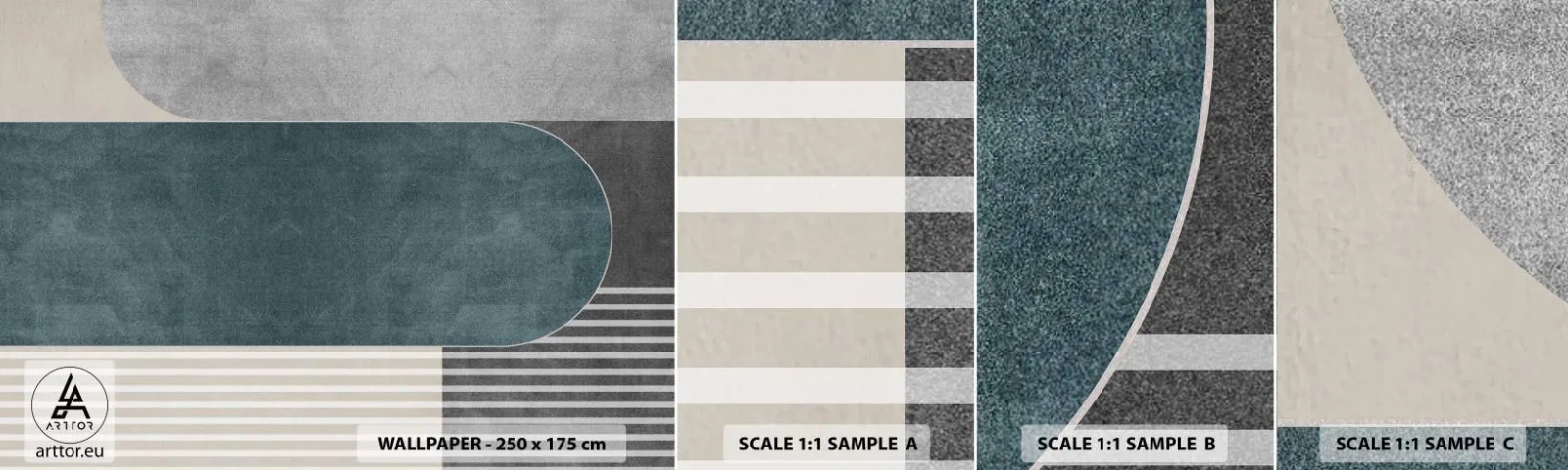 Muestra De Fotomural Standard Eco - Composición horizontal - Minimalismo, formas, Pastel - 100x30 cm
