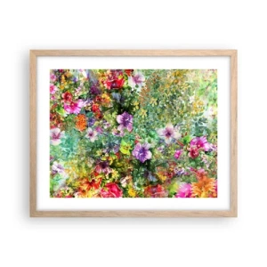 Póster en marco roble claro - En flores a la perdición - 50x40 cm