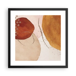 Póster en marco negro - Movimiento abstracto - 40x40 cm