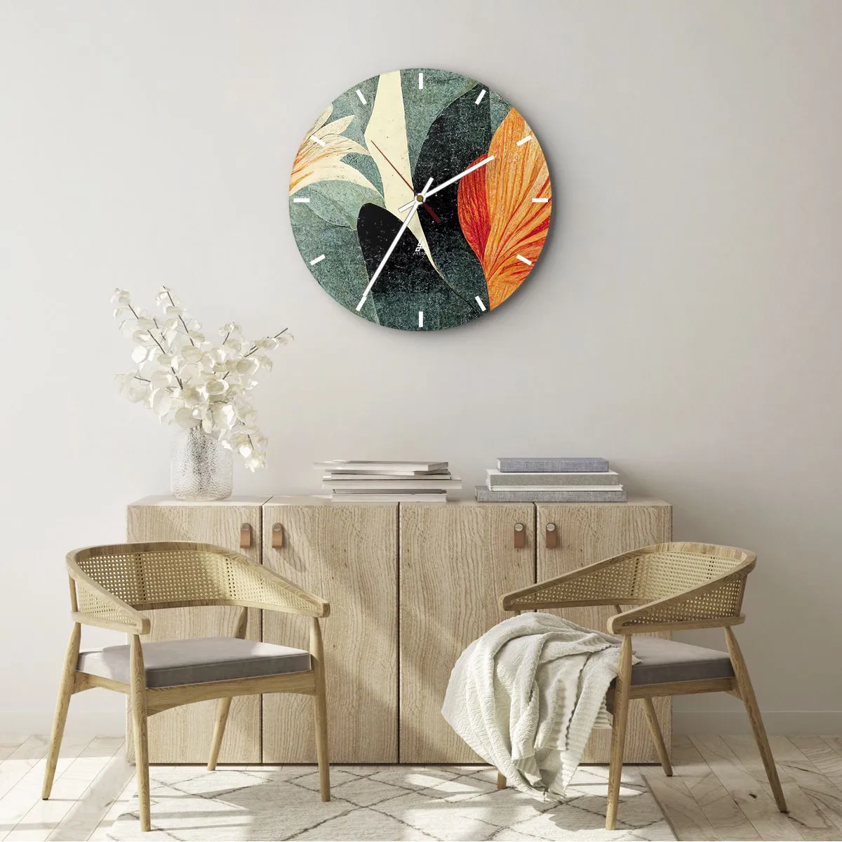 Reloj de pared - Reloj de vidrio - El calor del trópico y el frescor del verdor - 30x30 cm