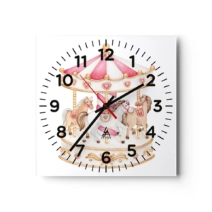 Reloj de pared - Reloj de vidrio - El dulce mundo de la infancia - 30x30 cm