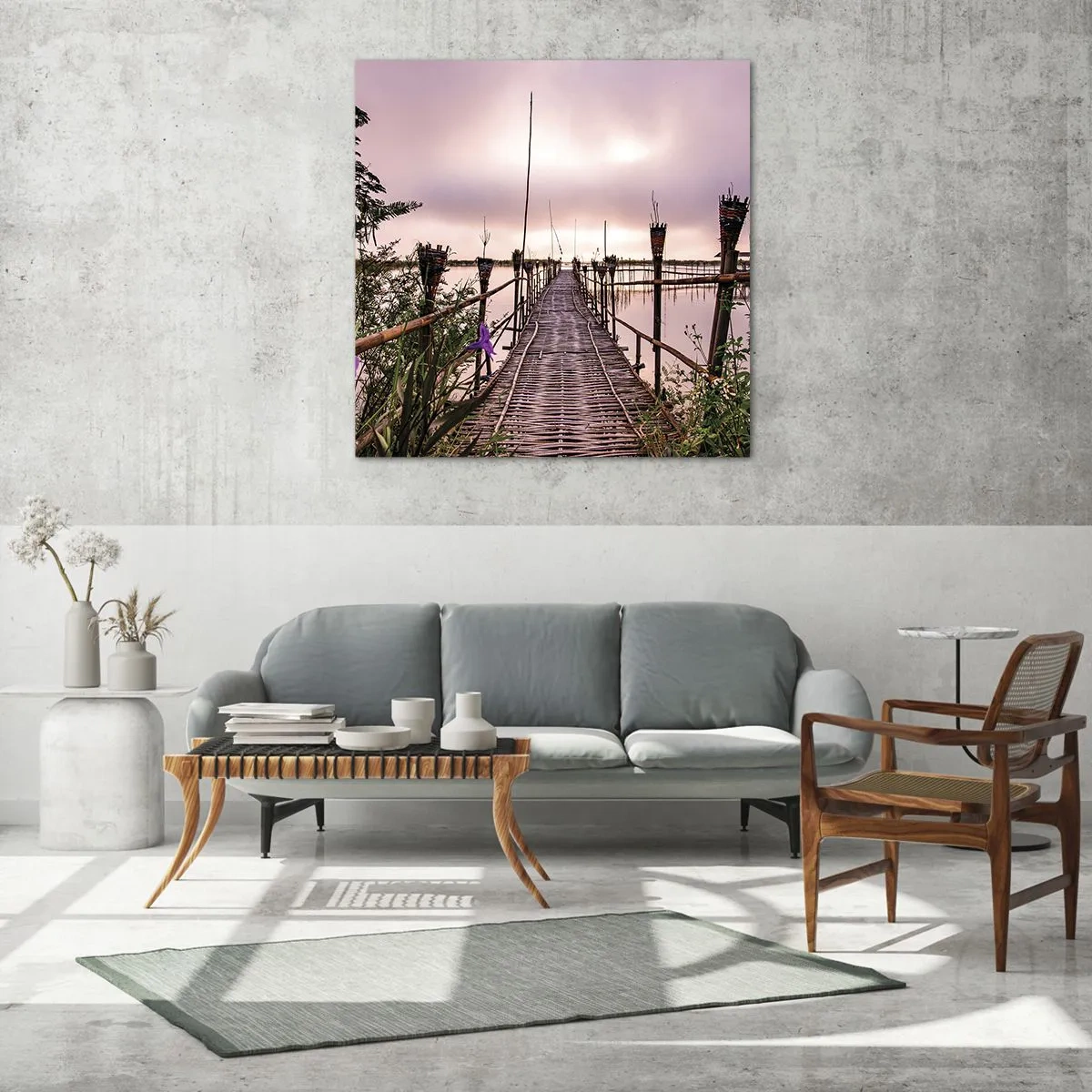 Cuadro sobre vidrio - Impresiones sobre Vidrio - La tranquilidad de Asia - 50x50 cm