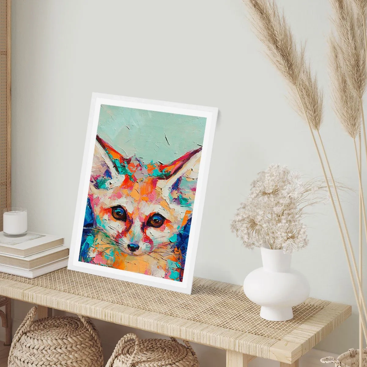 Póster en marco blanco - Mirada penetrante - 50x70 cm