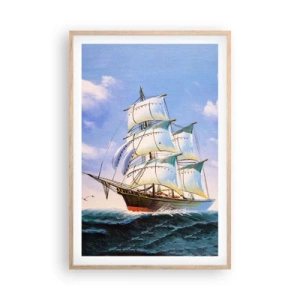 Póster en marco roble claro - Orgulloso con el viento - 61x91 cm