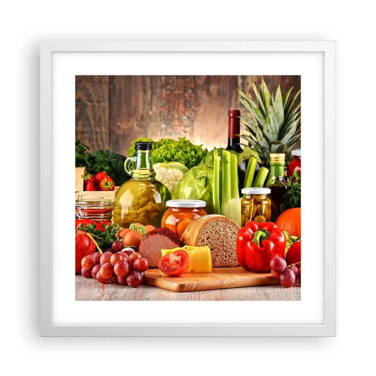 Póster en marco blanco - La mesa está lista - 40x40 cm