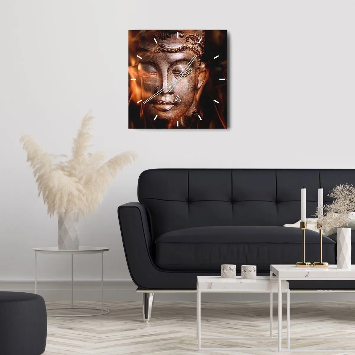 Reloj de pared - Reloj de vidrio - Solo existe el aquí y el ahora - 40x40 cm