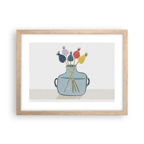 Póster en marco roble claro - Como una semilla de amapola - 40x30 cm