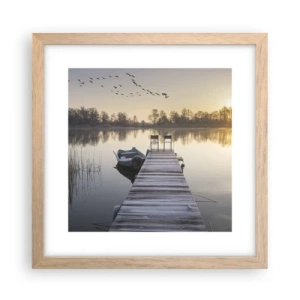 Póster en marco roble claro - Volveré en un rato - 30x30 cm