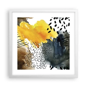 Póster en marco blanco - Reunión de los elementos - 40x40 cm