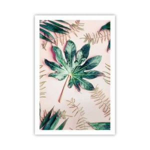 Póster - Estudio de vegetación sobre fondo rosa - 61x91 cm