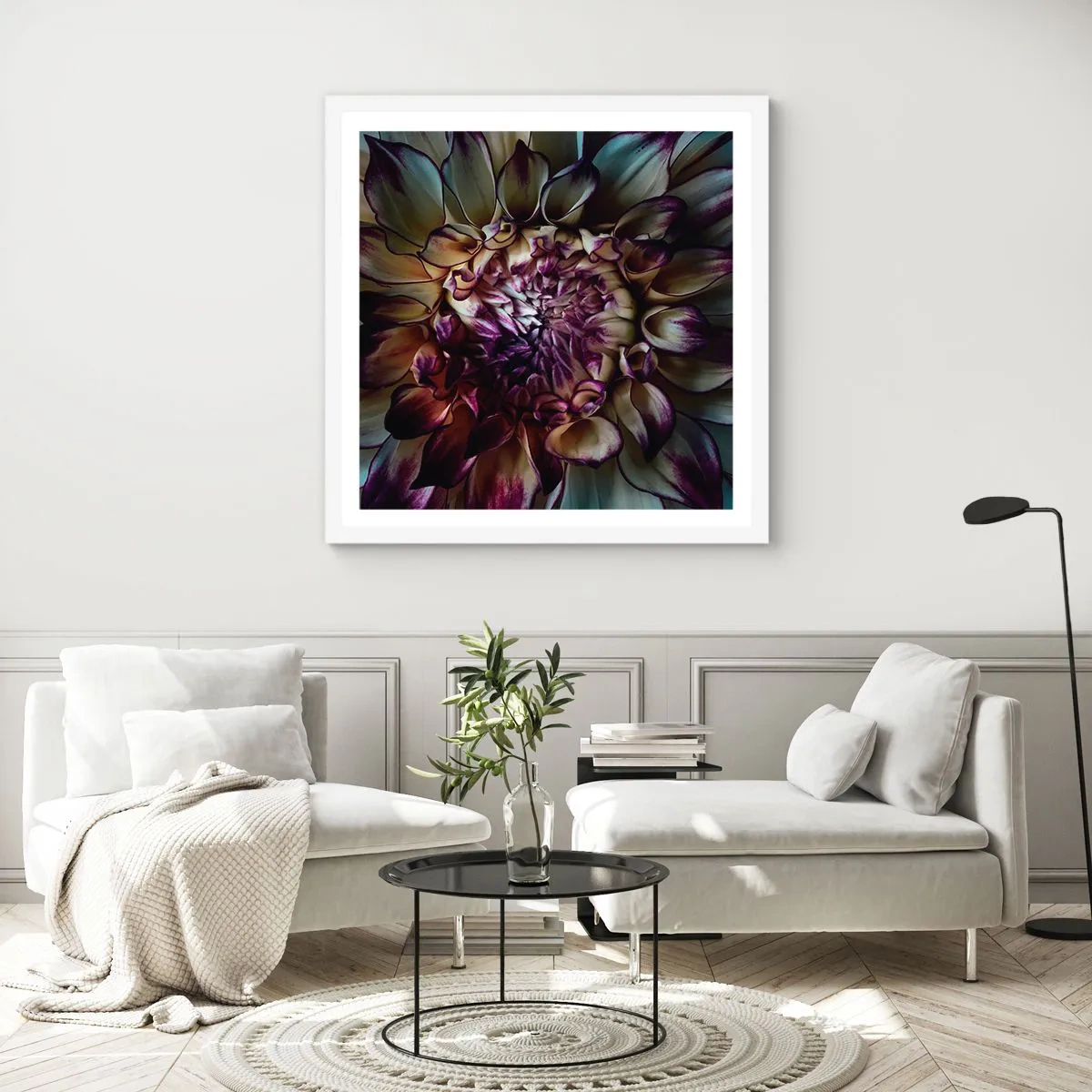 Póster en marco blanco - El florecimiento de la hermosura - 60x60 cm